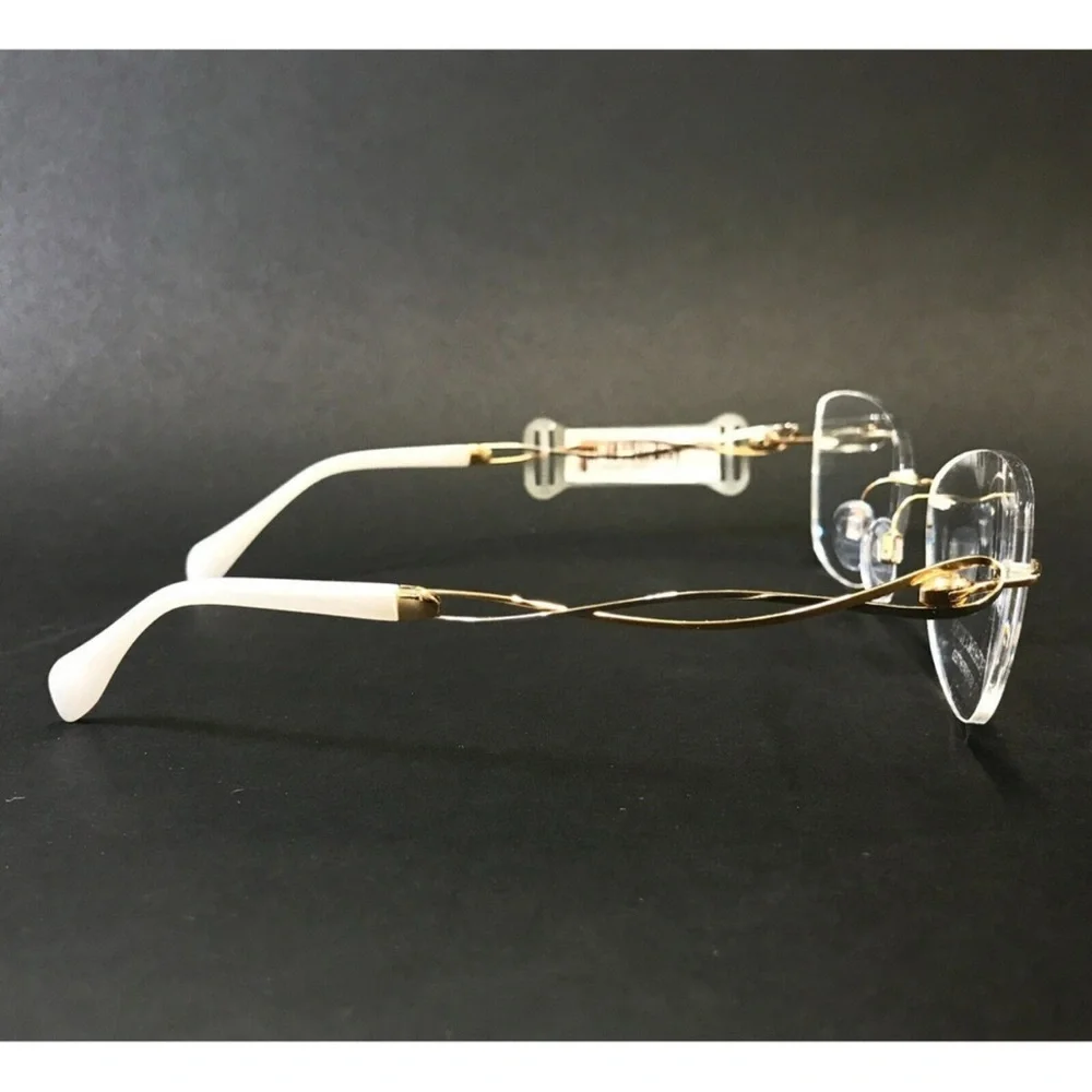 Line Art by Charmant Eyeglasses Frames XL2147 GW Titanium Gold Rimless 51-17-135